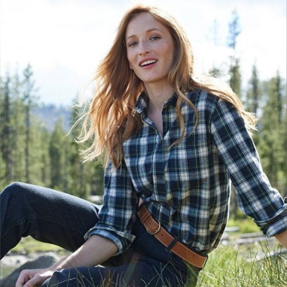 L.L.Bean Plaid Flannel Shirt Size XS